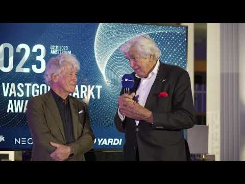 Cor van Zadelhoff, winnaar Oeuvreprijs, op het Nationaal Vastgoeddiner